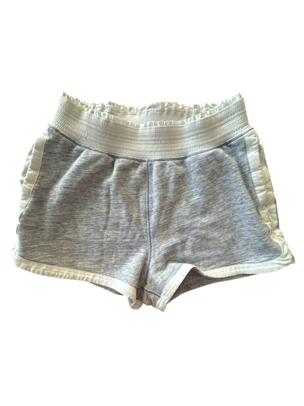 Lululemon Vintage Scuba Ruffle Shorts Size 6 Gray French Terry Frill Trim Rare